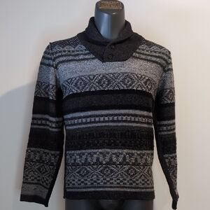 Desigual Grey Striped Patterned Sweater